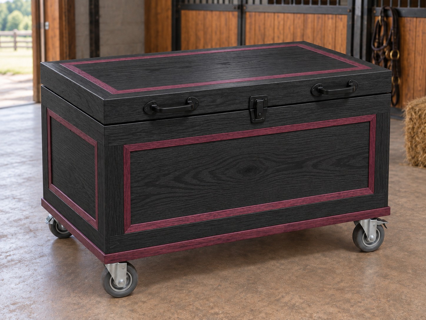 Ebonized ash tack trunk concept with Purpleheart accents